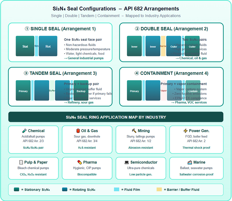 Si₃N₄ Seal Configurations - API 682 Arrangements