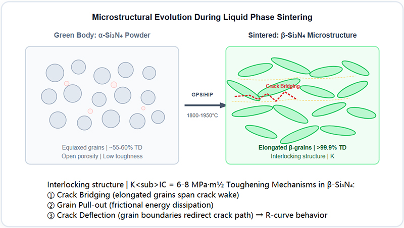 α→β Phase Transformation & Crack Bridging Mechanism