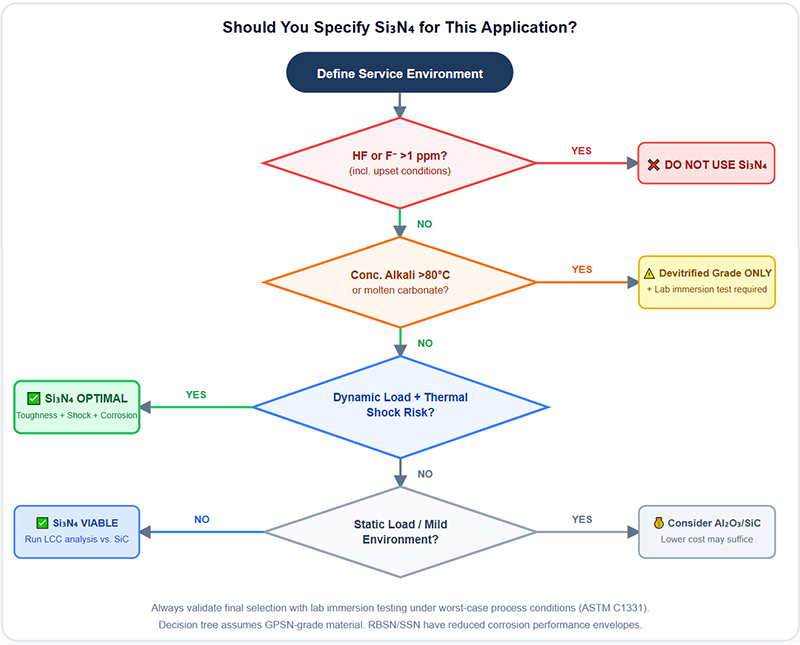 Si₃N₄ Material Selection Decision Tree