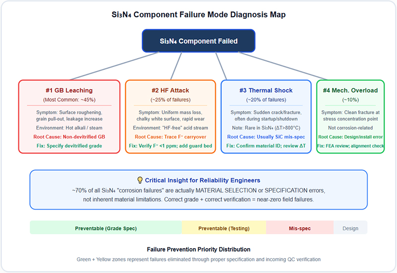 Si₃N₄ Component Failure Mode Diagnosis Map