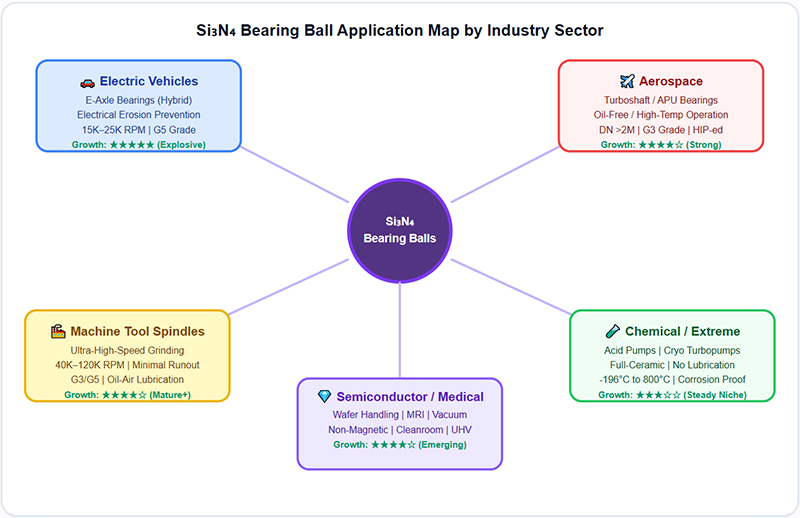 Si₃N₄ Bearing Ball Application Map by Industry Sector